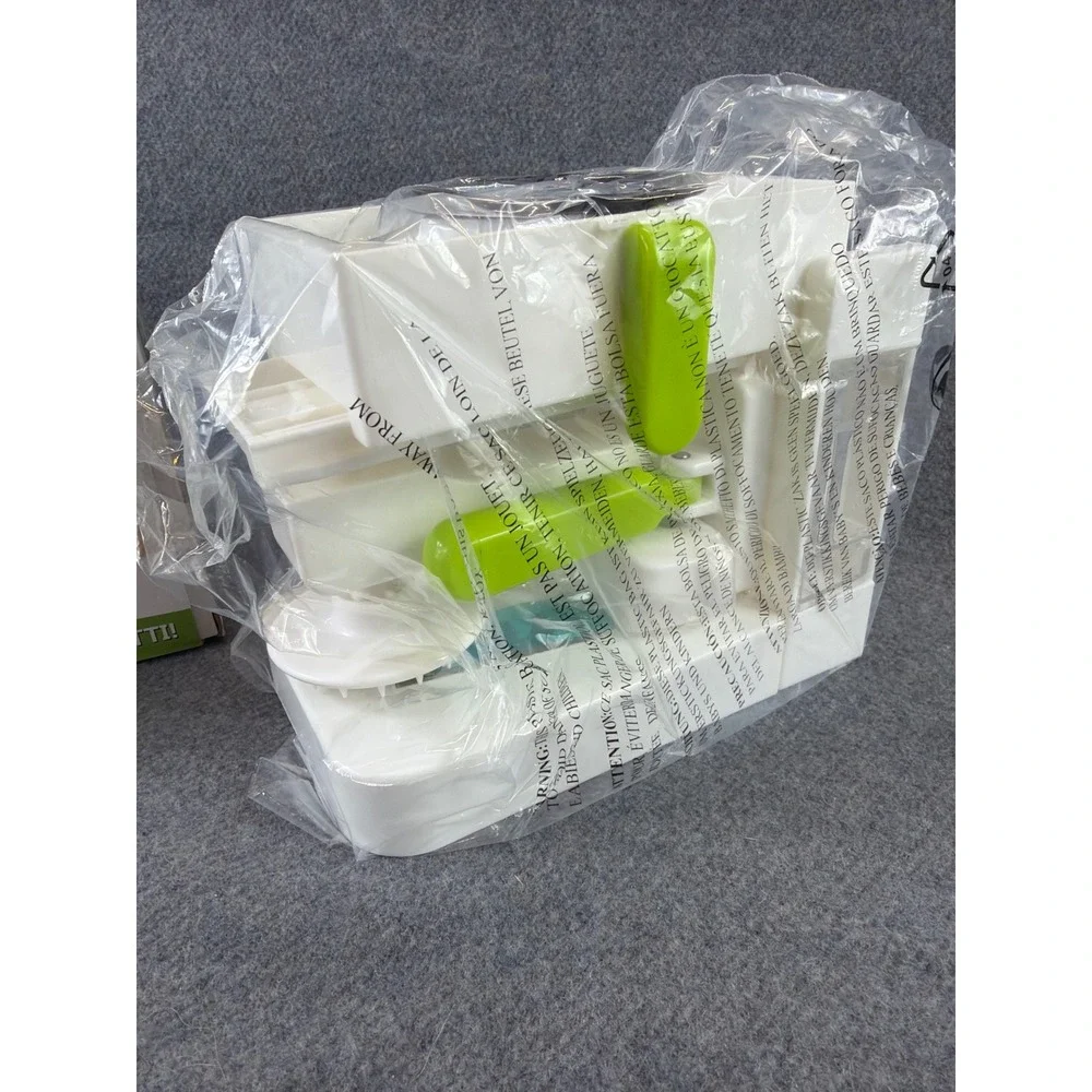 Spiralizer Set Manual KK-458 White Green 5‎ Blade Foldable Veggie Slicer NEW